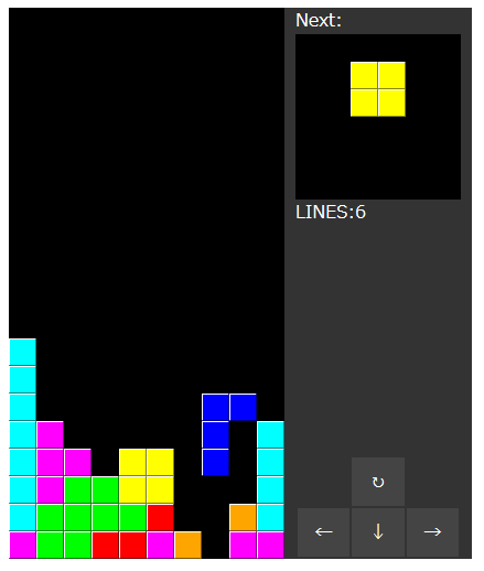 Javascript テトリス風ゲーム