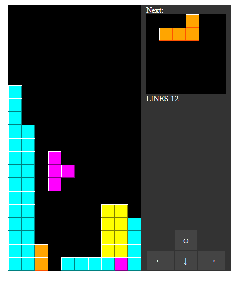 React.js テトリス風ゲーム